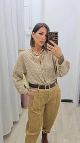 Camicia Quadretti Beige